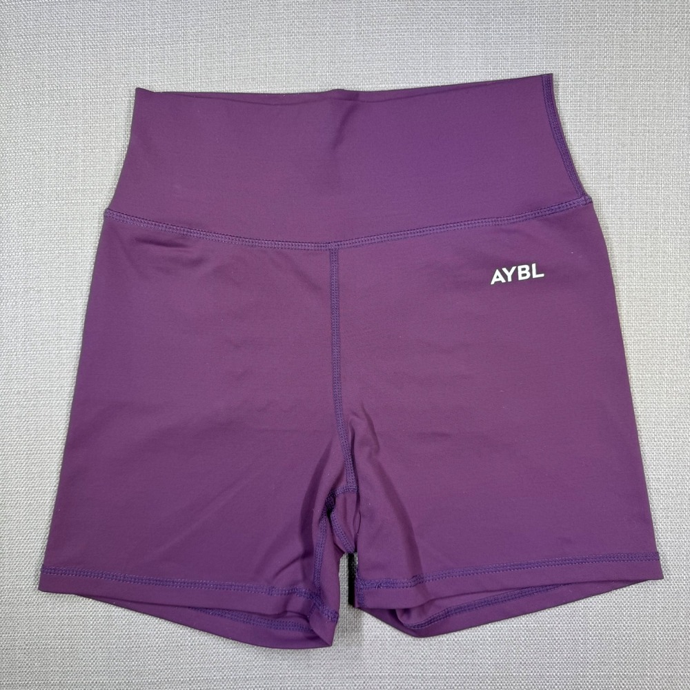 AYBL Womens Plum High Waisted Training Shorts Size S Purple Gym